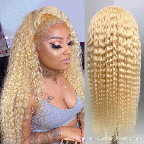 Hd Lace Cuticle Aligned Virgin Wigs Vendor 613 13X6 Deep Wave Blonde Frontal Wigs 613 Beach Wave Lace Frontal Wig
